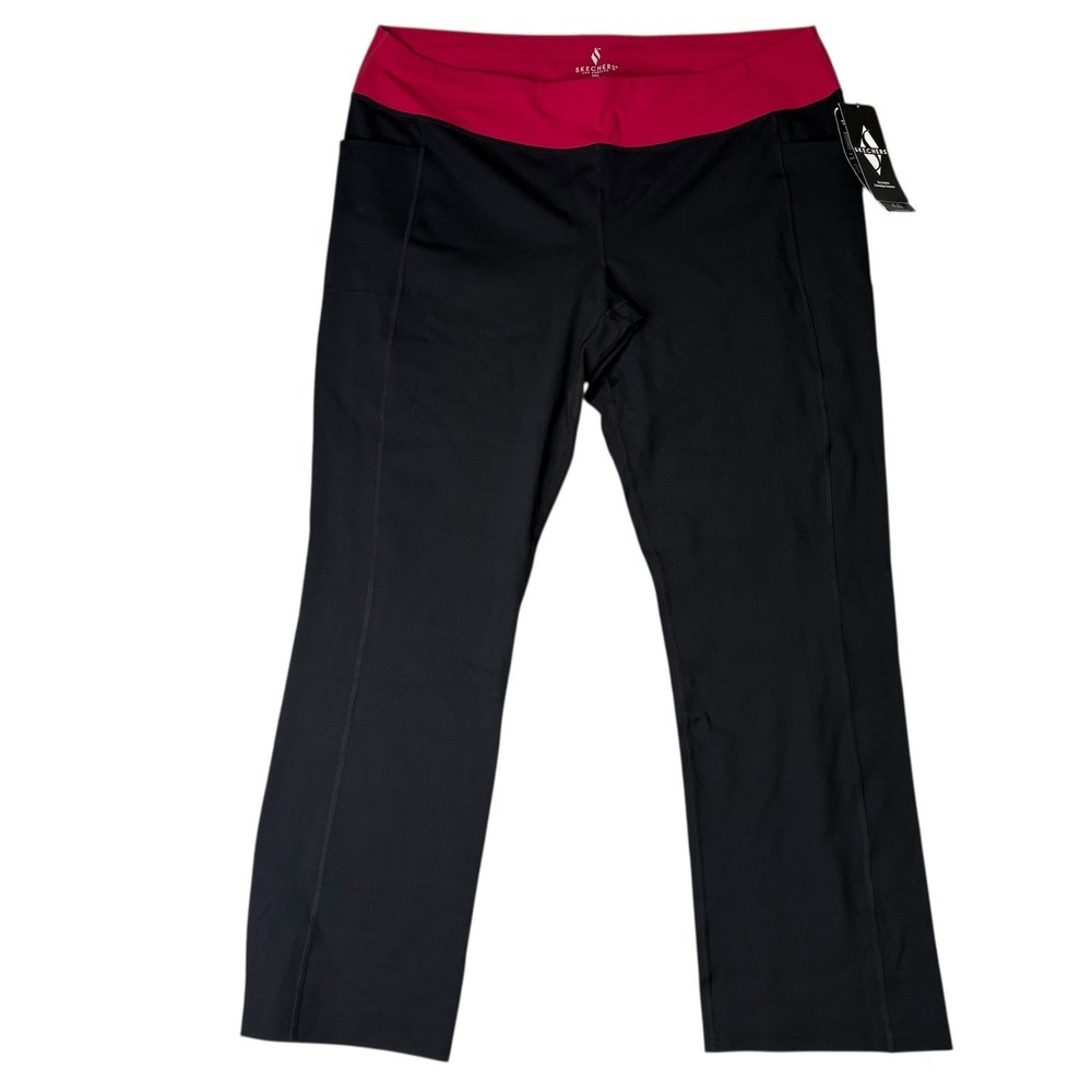 Sketchers Womens Pants 3XL Black Red Bootcut Go Walk Athletic Walking Gym